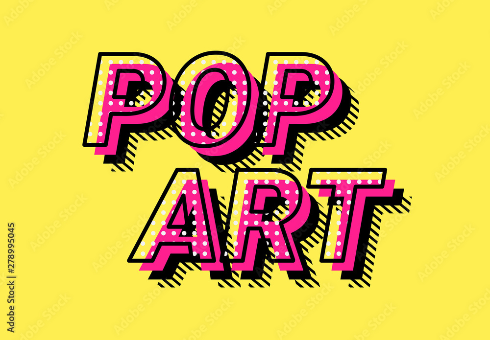 Retro Pop Art Text Effect Stock Template | Adobe Stock