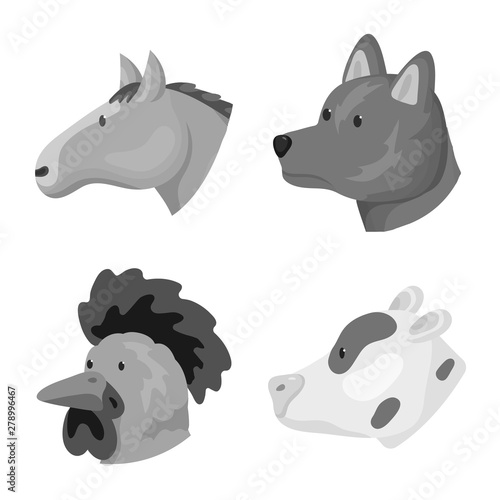 Isolated object of countryside and homestead sign. Collection of countryside and breeding stock symbol for web.