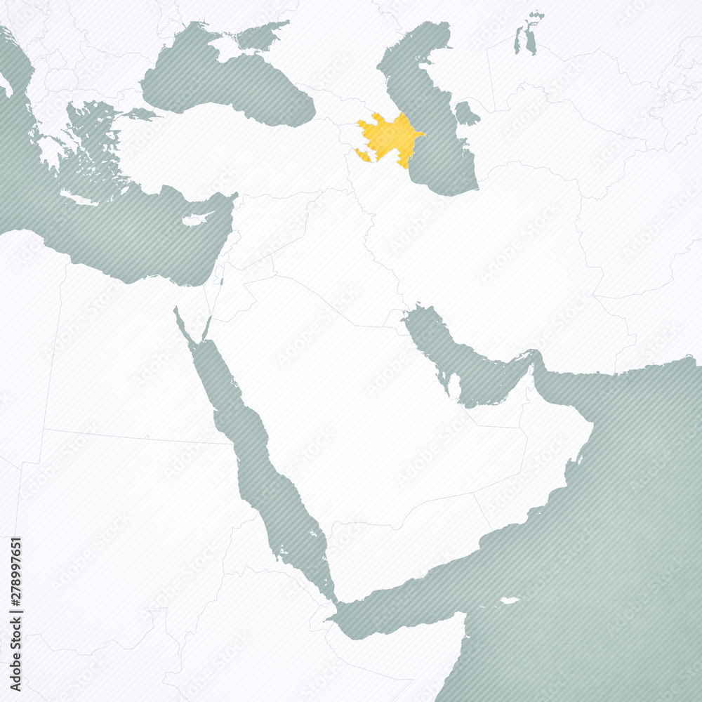Map of Middle East - Azerbaijan Map of Middle East - Azerbaijan
