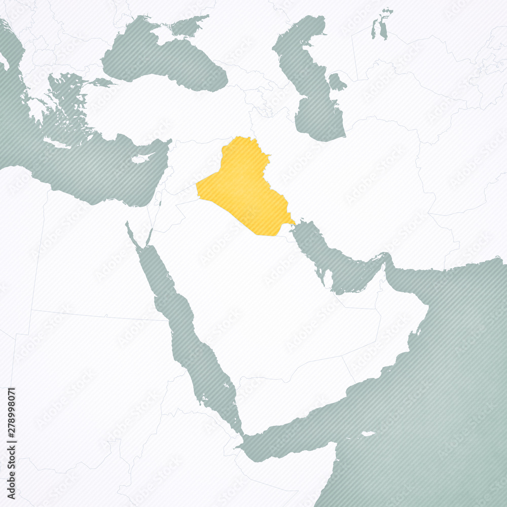 Map of Middle East - Iraq