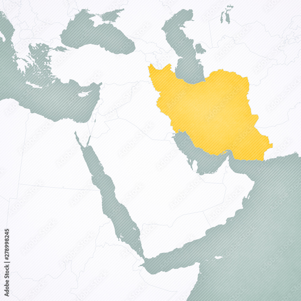 Fototapeta premium Map of Middle East - Iran