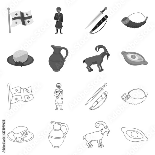 Isolated object of culture and sightseeing sign. Collection of culture and originality vector icon for stock.