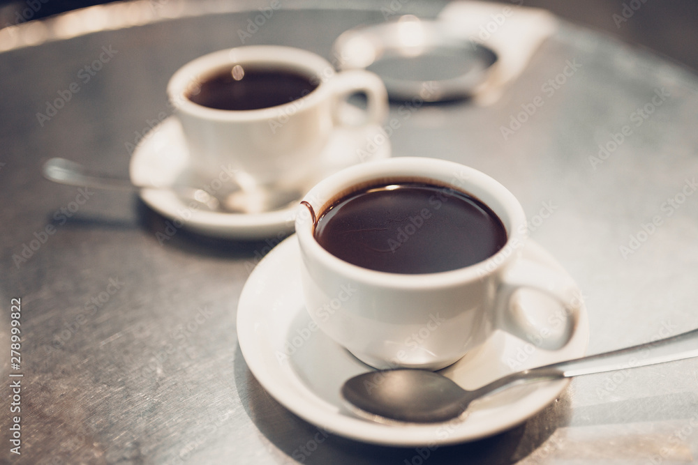 Cups with hot chocolate - high-calorie dessert Cups with hot chocolate - high-calorie dessert