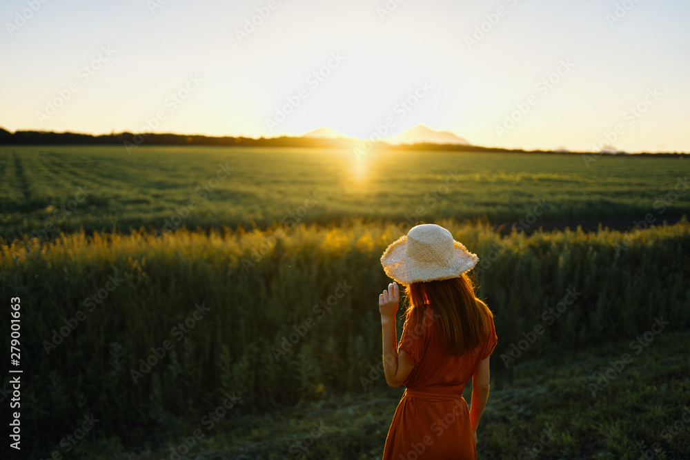 young woman in the field