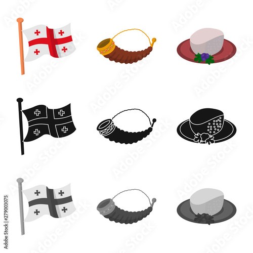 Isolated object of culture and sightseeing icon. Set of culture and originality stock symbol for web.