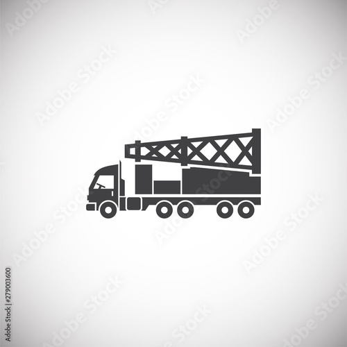 Oil rig related icon on background for graphic and web design. Simple illustration. Internet concept symbol for website button or mobile app.