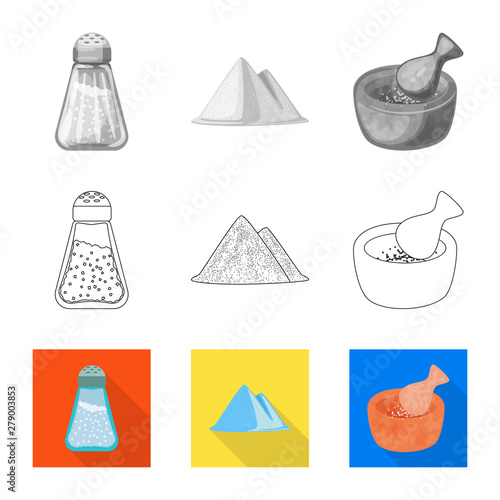 Isolated object of cooking and sea logo. Set of cooking and baking stock symbol for web.