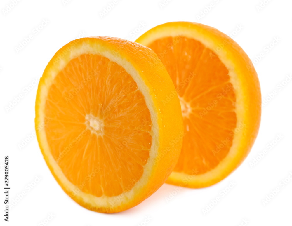 Orange slices isolated on white background Orange slices isolated on white background