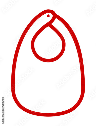 Baby bib vector template illustration (blank / design space) / red x white