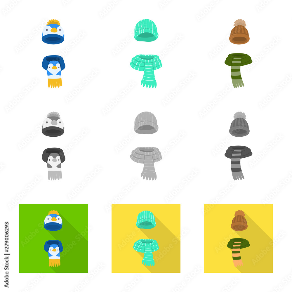 Vector illustration of clothes and texture icon. Collection of clothes and weather stock symbol for web.