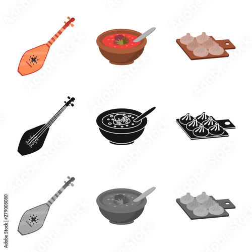 Vector illustration of culture and sightseeing icon. Collection of culture and originality stock symbol for web.
