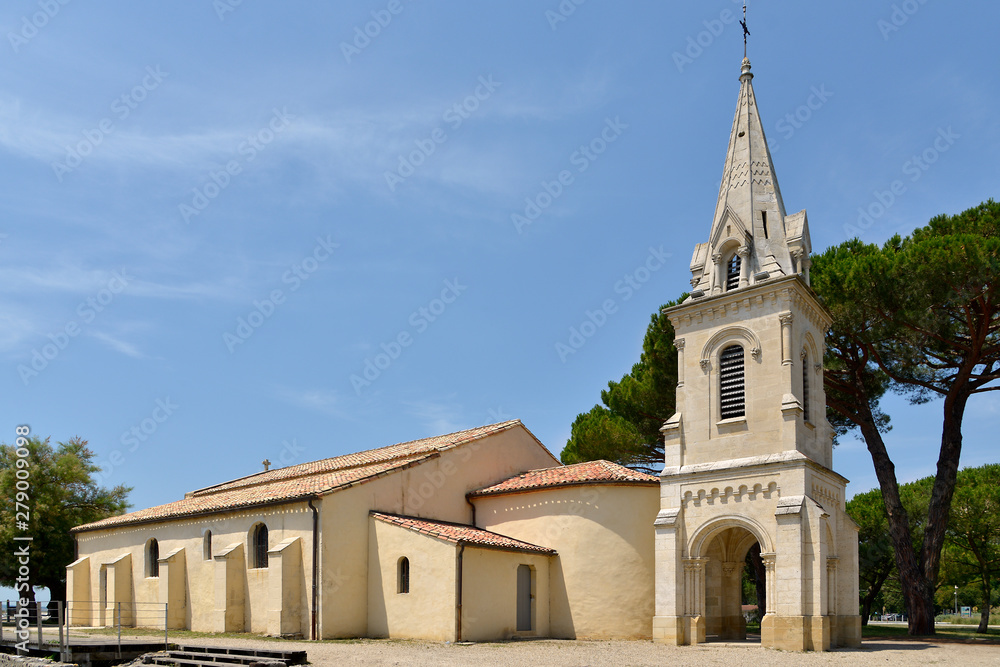 11th century Saint-Eloi church at Andernos-les-bains, commune is a located on the northeast shore of Arcachon Bay, in the Gironde department in southwestern France