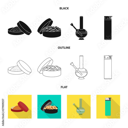 Isolated object of refuse and stop sign. Set of refuse and habit vector icon for stock.