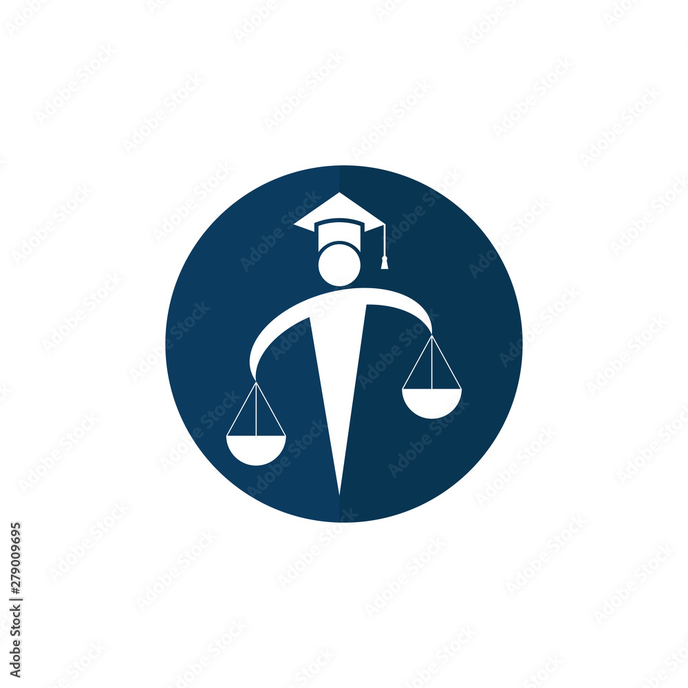 Law and Attorney Logo Design. Man holding scales of justice logo. Law and Attorney Logo Design. Man holding scales of justice logo.