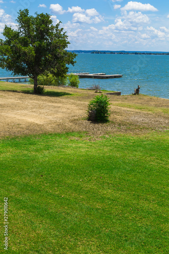 Example of Difference Watering a Lawn Makes. One is watered the other not.