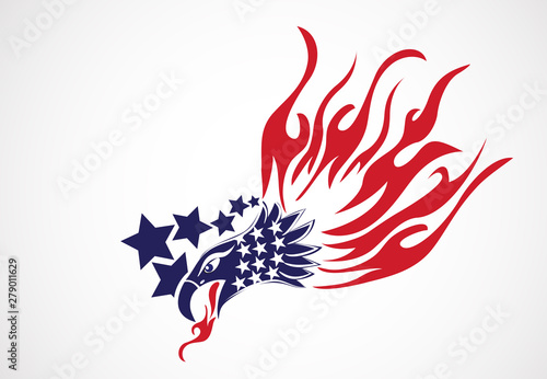 Free Download Bald Eagle American Flag Logo - GFXLoad