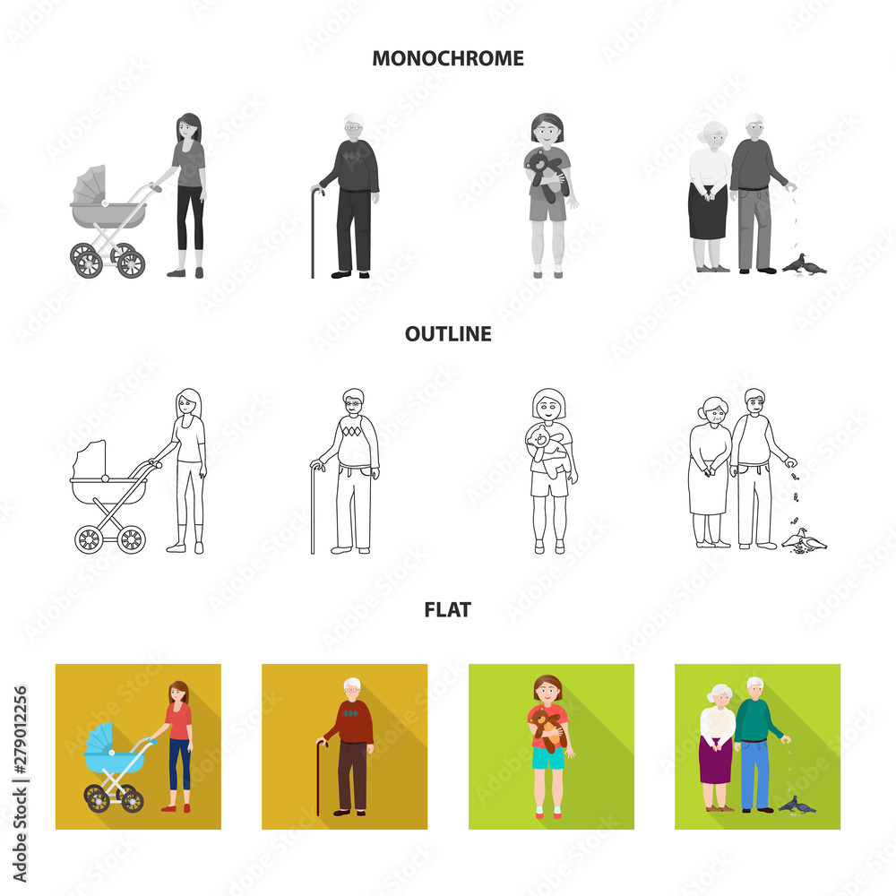Isolated object of character and avatar symbol. Set of character and portrait stock symbol for web. Isolated object of character and avatar symbol. Set of character and portrait stock symbol for web.