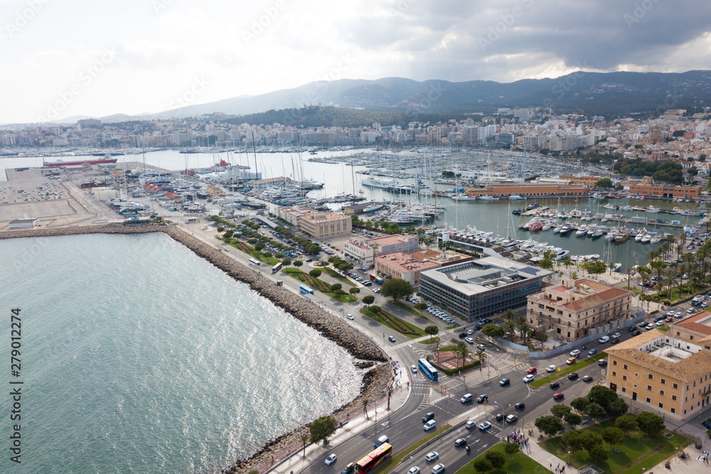 The sea port of Palma de Mallorca