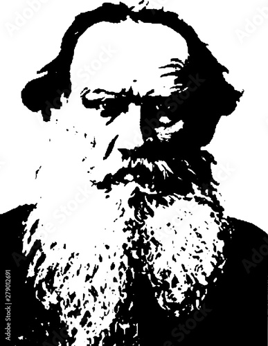 lion Tolstoy portrait vector photo