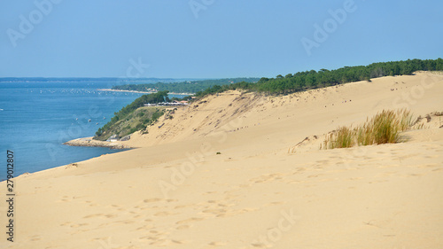 Famous Dune of Pilat sea side located in La Teste-de-Buch in the Arcachon Bay area, in the Gironde department in southwestern France