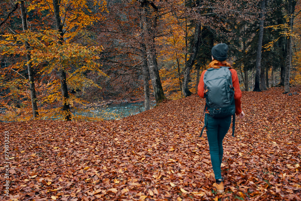 woman in autumn forest woman in autumn forest