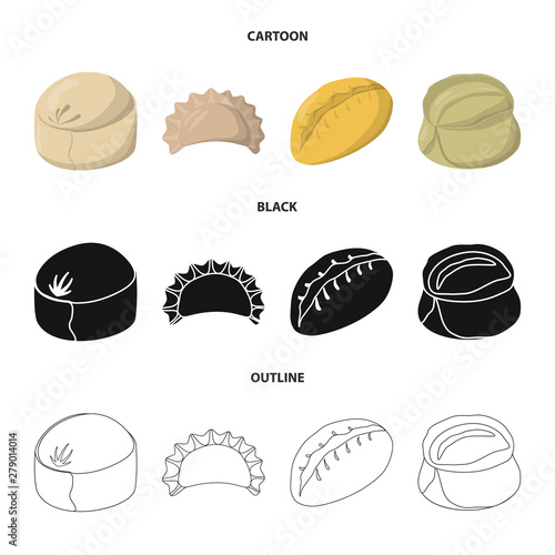 Vector design of products and cooking sign. Set of products and appetizer vector icon for stock.