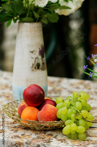 Fototapeta Naklejka Na Ścianę i Meble -  Fresh summer fruits on the table.