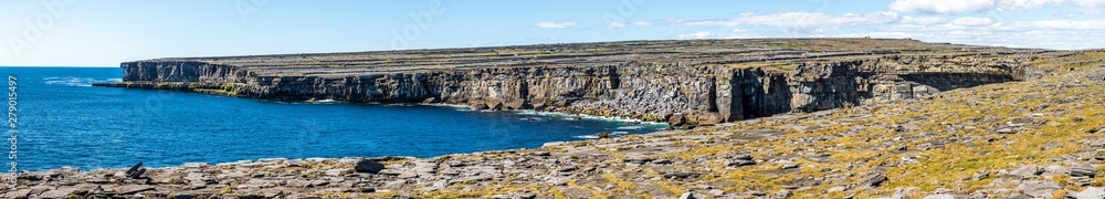 Panorama of cliffs and ocean in Inishmore Panorama of cliffs and ocean in Inishmore