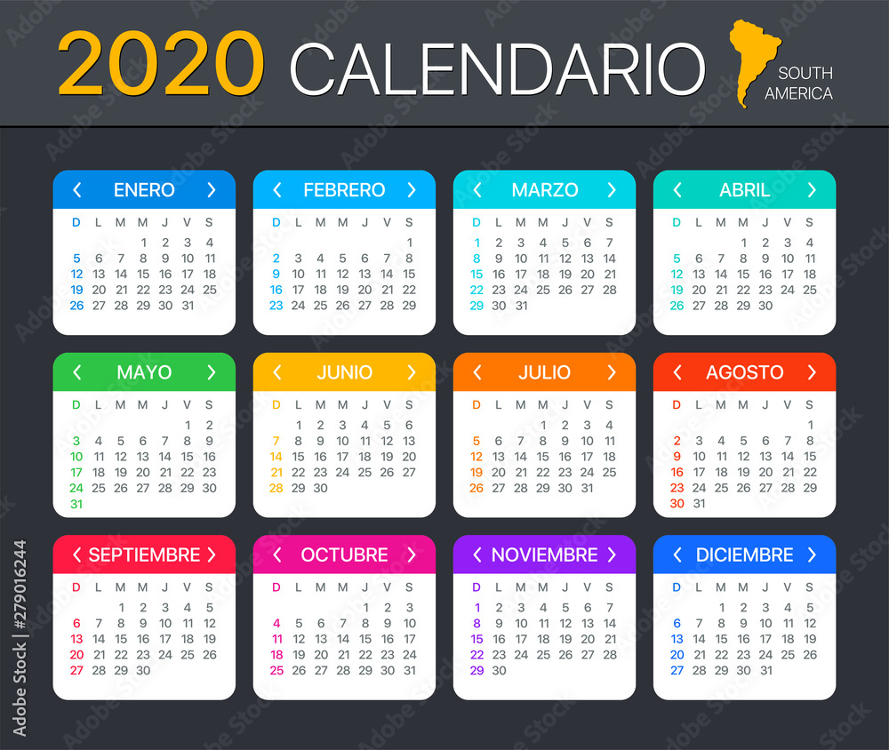 2020 Calendar - vector illustration 2020 Calendar - vector illustration