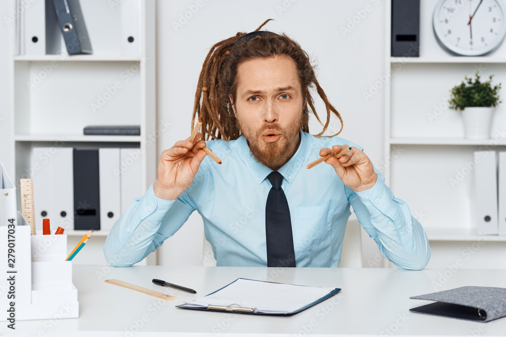 doctor talking on phone in office