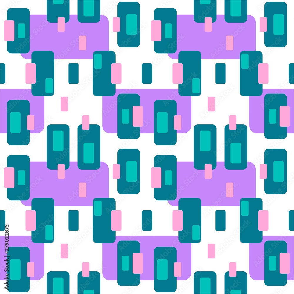 Abstract flat retro seamless pattern with rectangles. Timeless simple vector ornament. Abstract flat retro seamless pattern with rectangles. Timeless simple vector ornament.