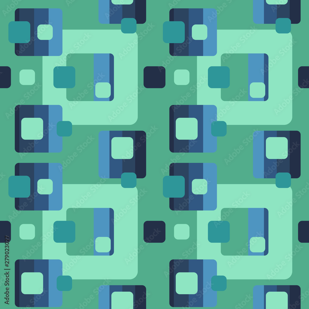 Abstract flat retro seamless pattern with rectangles. Timeless simple vector ornament. Abstract flat retro seamless pattern with rectangles. Timeless simple vector ornament.