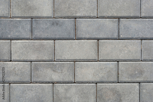 Brick pavement tile, top view. Light sidewalk, pavement texture