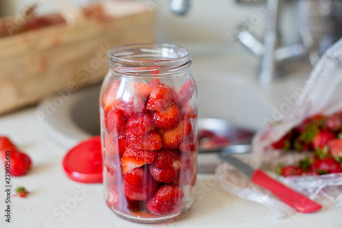 Prepared of starwberry compote photo