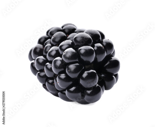 Tasty ripe juicy blackberry on white background
