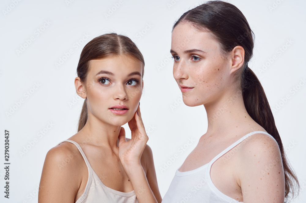 portrait of two young women portrait of two young women