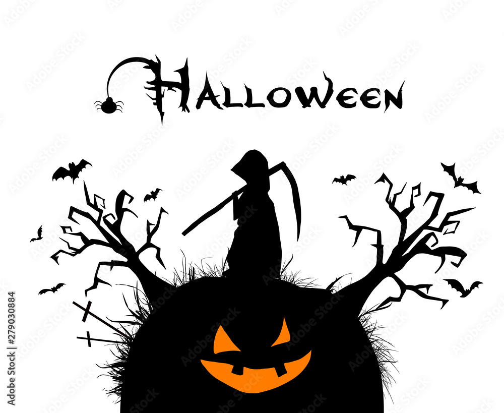 Grim Reaper. Happy Halloween. Vector illustration Grim Reaper. Happy Halloween. Vector illustration