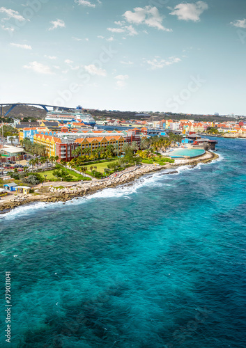 Willemstad town on Curacao island