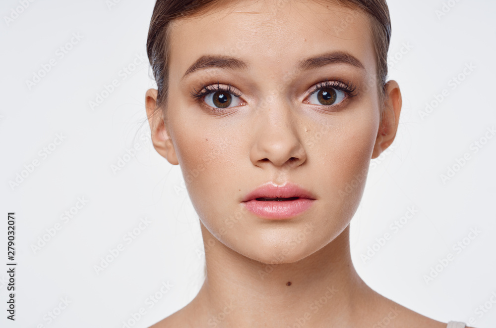 portrait of young woman with perfect skin portrait of young woman with perfect skin