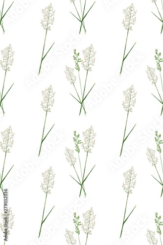 watercolor pattern of grass stalks