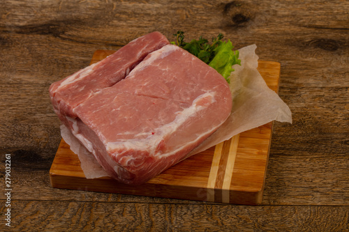 Raw pork meat for baking