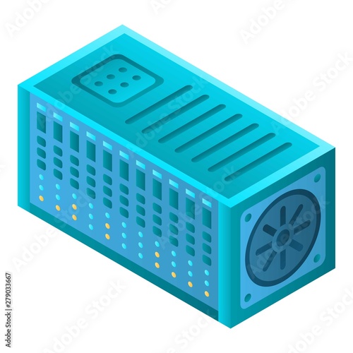 Mining farm ventilator icon. Isometric of mining farm ventilator vector icon for web design isolated on white background