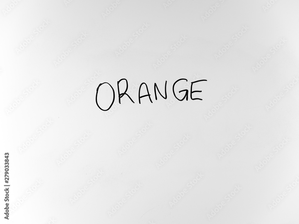 written in marker by hand text orange written in marker by hand text orange