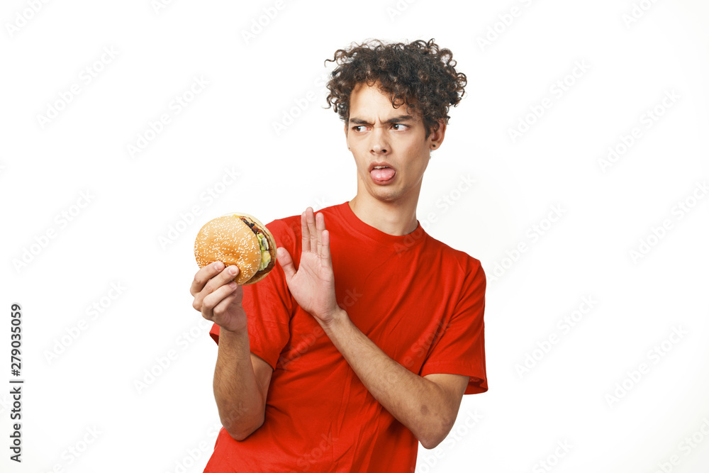 man with gift on white background man with gift on white background