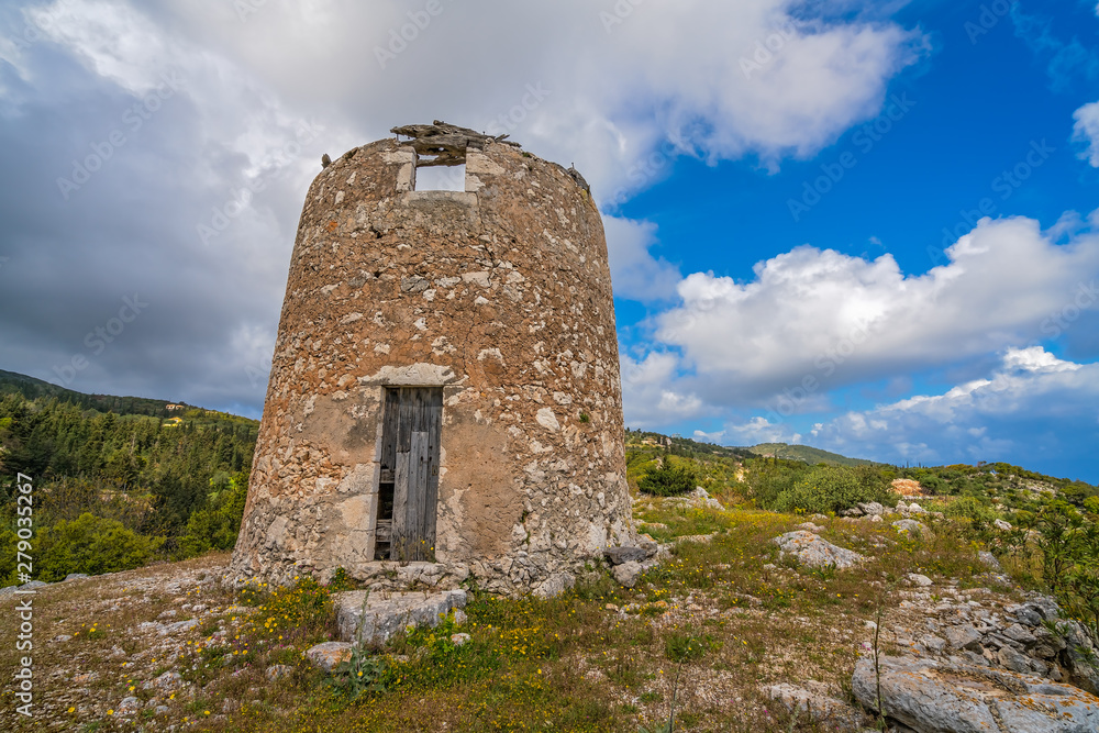 Remnants of an old windmill in Askos