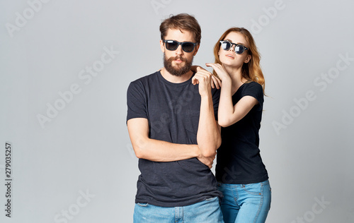 cool couple in sunglasses