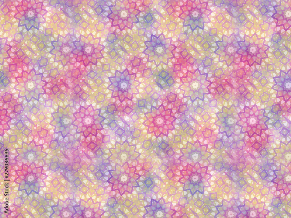 ステンドグラス風の背景素材 ピンク パターン Stock Illustration Adobe Stock