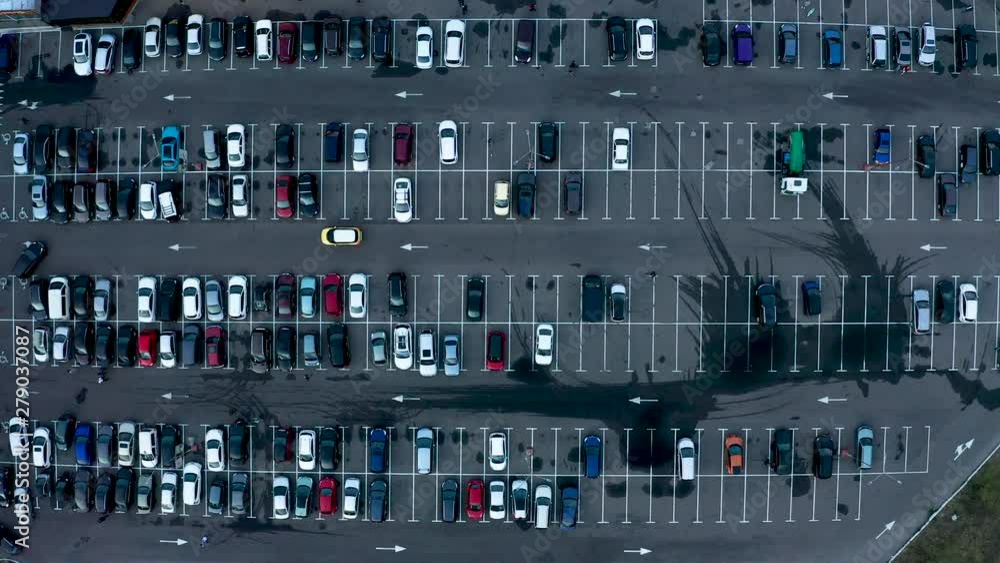 Aerial view of a parking lot Aerial view of a parking lot