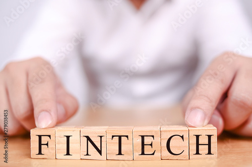 Fintech, Motivational Business Words Quotes Concept
