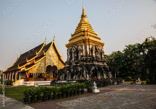Ancient temple, Wat Chiang Man temple in Chiang Mai, Thailand